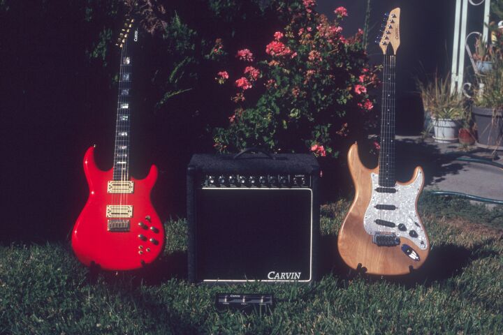 Two of my Carvin guitars and X-60A combo
amp