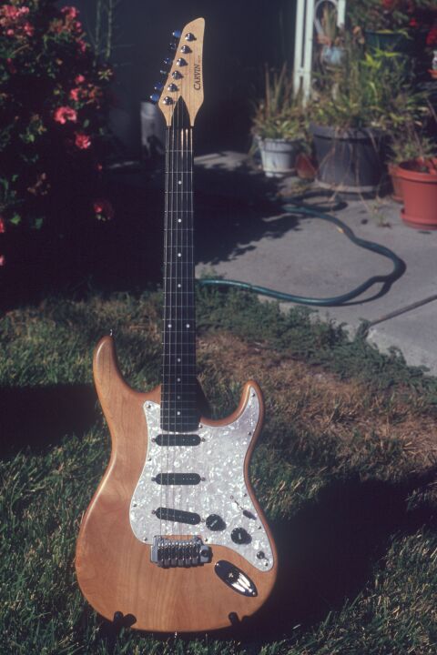 Basic Bolt-T with satin finish over
alder body and white pearloid pickguard